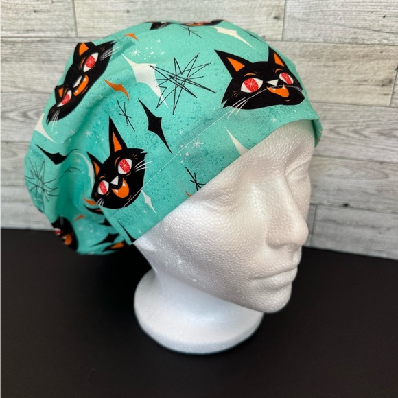 Cat Halloween Euro Scrub Cap - Picture 2 of 3